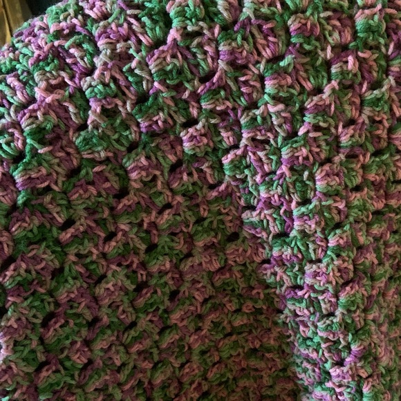 Crocheted Throw - Pink/Purple/Green NWOT - Picture 4 of 4